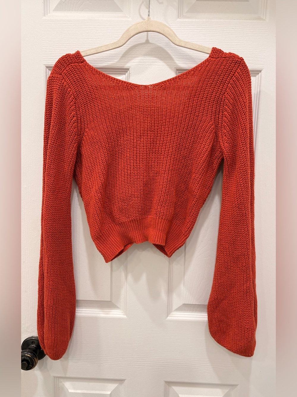 Lulus Let's Get Away Rust Red Knit Twist Back Sweater - Picture 3 of 11